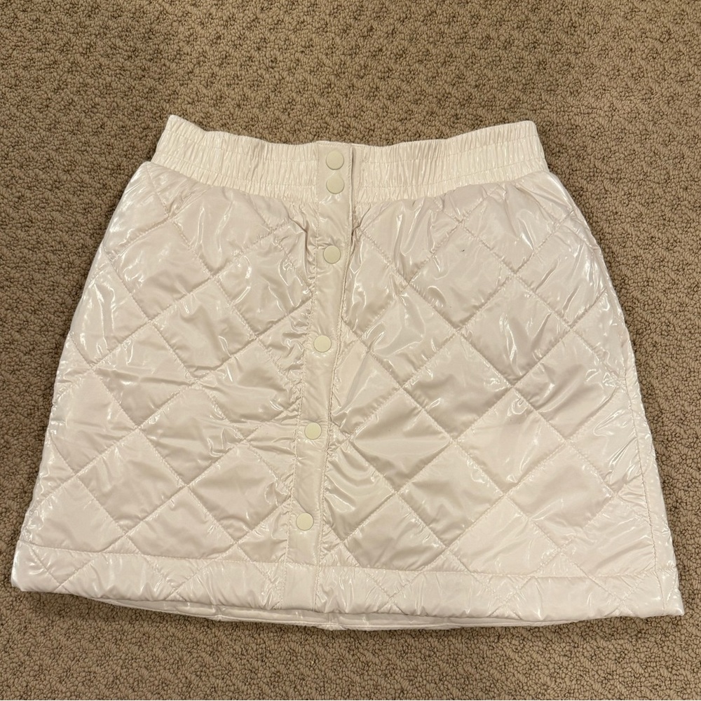 Athleta Girl Toasty Buns Metallic Skirt XL/14 White
